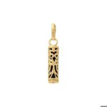 Pendentif petit mod�le homme / femme tiki force noir plaqu� or 750 / 000