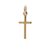Pendentif petite croix plate 2cm chr�tienne discr�te en plaqu� or v�ritable 18 carats