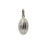 Pendentif vendu seul ballon de rugby 25mm en véritable argent massif 925 rhodié Pendentif vendu seul ballon de rugby 25mm en véritable argent massif 925 rhodié
