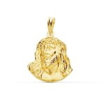 Pendentif t�te du christ de murillo en or 9 carats 20 mm.