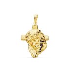 Pendentif tête du christ en or 9 carats de 26 mm et croix Pendentif tête du christ en or 9 carats de 26 mm et croix