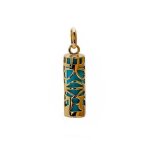 Pendentif tiki en vrai plaqué or bleu turquoise amulette porte bonheur tahitienne sagesse Pendentif tiki en vrai plaqué or bleu turquoise amulette porte bonheur tahitienne sagesse