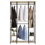 Penderie bois + acier dressing chambre 201 cm