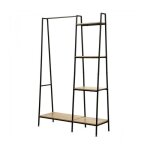 Calicosy - penderie industrielle 1 tablette basse avec 4 tagres - lexie - bois