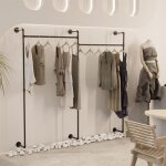 Penderie vtements pour dressing mural - portant  vtement industriel suspendu en fer - 205x190cm pour ...
