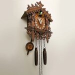 Pendule  coucou en bois chalet traditionnel 2413x1016x3150cm couleur marron avec pendule