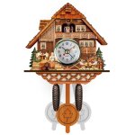 Pendule à coucou forêt allemande - horloge murale en bois au design rétro nordique et Élégant Pendule à coucou forêt allemande - horloge murale en bois au design rétro nordique et Élégant