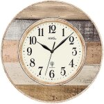 Pendule murale radio pilotée entourage façon bois Pendule murale radio pilotée entourage façon bois