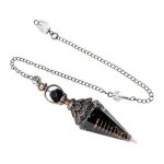 Pendule orgonite obsidienne noire 6 facettes Pendule orgonite obsidienne noire 6 facettes