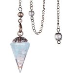 Pendule en r�sine avec pierres pr�cieuses d�grad�es pierres de gu�rison vintage pendule en fil de fleur(aigue ...