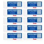 Pentel hi - polymer jumbo gommes en caoutchouc en plastique - blanc - paquet de 10