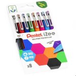 Pentel izee bx460 stylo  bille - pointe 10 mm - pack de 8 couleurs