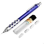 Pentel p365 porte - mine automatique - 05 mm - corps bleu - crayon simple + 12 mines super hb + 4 recharges ...