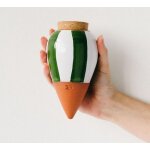 Pepin olla darrosage en terre cuite maille et bouchon en lige raye vert et blanc 1 pc