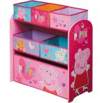 Etag�re de rangement - peppa pig - 6 corbeilles - bois peint - multicolore - 62x30x60 cm