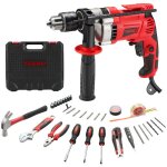 Perceuse � percussion �lectrique - teeno - 910w - mandrin 13 mm - 0 - 3000 tr / min - forage jusqu� 32 ...