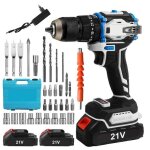 Perceuse visseuse  percussion 70nm - 25 + 1 couple - 2 vitesses - 2 batteries makita 21v + chargeur ...