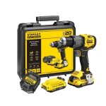 Perceuse visseuse  percussion sans fil + 2 batteries 2ah + chargeur - 18v - stanley fatmax - brushless ...