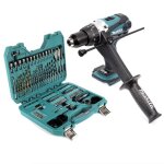 Perceuse - visseuse  percussion sans fil - makita - dhp 458z - 18v - 91nm - jeu de 100 embouts