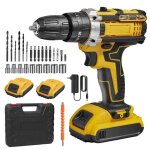 Perceuse - visseuse sans fil 18v - 45 n. m 2 vitesses mandrin auto 3 / 8 led compatible batteries dewalt ...