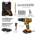 Perceuse visseuse sans fil 18v - coffret 23 accessoires avec mandrin auto - serrant 3 / 8couple max 45nm ...