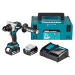 Perceuse - visseuse sans fil 18v - makita - avec 2 batteries 5ah - chargeur rapide ? makpac - ddf492rtj ...