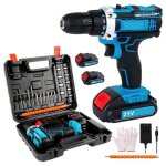 Perceuse visseuse sans fil 21v 23 pices mandrin sans cl 3 / 8perceuse  3 embrayages 25 / 3 avec lampe ...