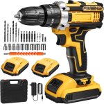 Perceuse visseuse sans fil 28v avec 2 batterie + 24 accessoires 25 + 3 réglages de couplelampes led Perceuse visseuse sans fil 28v avec 2 batterie + 24 accessoires 25 + 3 réglages de couplelampes led