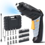 Perceuse visseuse sans fil devisseuse avec 47 accessoires lampe led usb pour artisans installation de ...