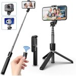 Perche à selfie bluetooth mini trépied 3 en 1 pour smartphone appareil photo extensible monopode en aluminium ... Perche à selfie bluetooth mini trépied 3 en 1 pour smartphone appareil photo extensible monopode en aluminium ...