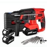 Marteau perforateur sans fil - onevan - onevan - moteur sans balais 650w - sds plus 16 mm - 2x3ah 10 ...