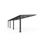 Pergola adoss�e en aluminium avec toit coulissant - 27 m� - anthracite - izeda