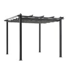 Pergola en aluminium cordoba - gris - 3 x 3 m