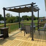 Pergola aluminium purple leaf 3 x 3 m gris toit coulissant ext�rieur