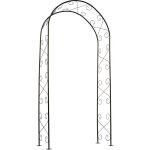 Pergola arche - nature - m�tal - 1125 x 395 x 231 cm - noir - d�cor volutes
