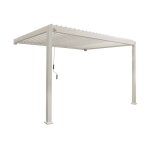 Pergola bioclimatique aluminium beige adoss�e lames orientables 4x3m triomphe
