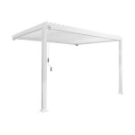 Pergola bioclimatique aluminium blanc adoss�e lames orientables 4x3m triomphe