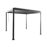 Pergola bioclimatique anthracite aluminium et acier lames orientables 3x3m - imperial