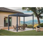 Pergola bioclimatique autoportante - cazeboo - piana - 3x2m - aluminium - gris anthracite - lames orientables ... Pergola bioclimatique autoportante - cazeboo - piana - 3x2m - aluminium - gris anthracite - lames orientables ...