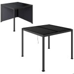 Pergola bioclimatique ext�rieur - outsunny - en aluminium 3 x 3 m - rideaux syst�me de drainage cach� ...