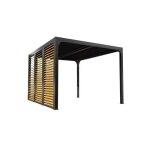Pergola bioclimatique habrita foresta per36vb30bi avec ventelles latrales alu ct 36m imitation bois ...