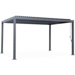 Pergola bioclimatique anthracite. aluminium et acier. 3x4m. lames orientables