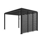 Pergola bioclimatique triomphe 3x4 + 3 persiennes 100cm pour le côté de 3m l 400 x p 300 x h 250 cm Pergola bioclimatique triomphe 3x4 + 3 persiennes 100cm pour le côté de 3m l 400 x p 300 x h 250 cm