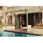 Pergola en bois adoss�e narbonne 510x420 cm