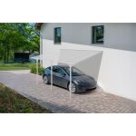 Pergola / carport adossée - abri de voiture - cazeboo - kleo - 4x3m - blanc - aluminium - 12m² - toit ... Pergola / carport adossée - abri de voiture - cazeboo - kleo - 4x3m - blanc - aluminium - 12m² - toit ...
