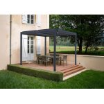 Pergola bioclimatique autoportante - cazeboo - piana - 3x3m - gris anthracite - aluminium - lames orientables ...