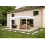 Pergola bioclimatique autoportante - cazeboo - piana - 4x3m - blanc - aluminium - lames orientables acier ...