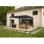 Pergola bioclimatique autoportante - cazeboo - piana - 4x3m - gris anthracite - aluminium - lames orientables ...
