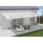 Pergola / carport adosse - abri de voiture - cazeboo - kleo - 55x3m - blanc - aluminium - 165m - toit ...