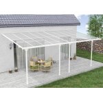 Pergola / carport adosse - abri de voiture - cazeboo - kleo - 6x3m - blanc - aluminium - 18m - toit ...
